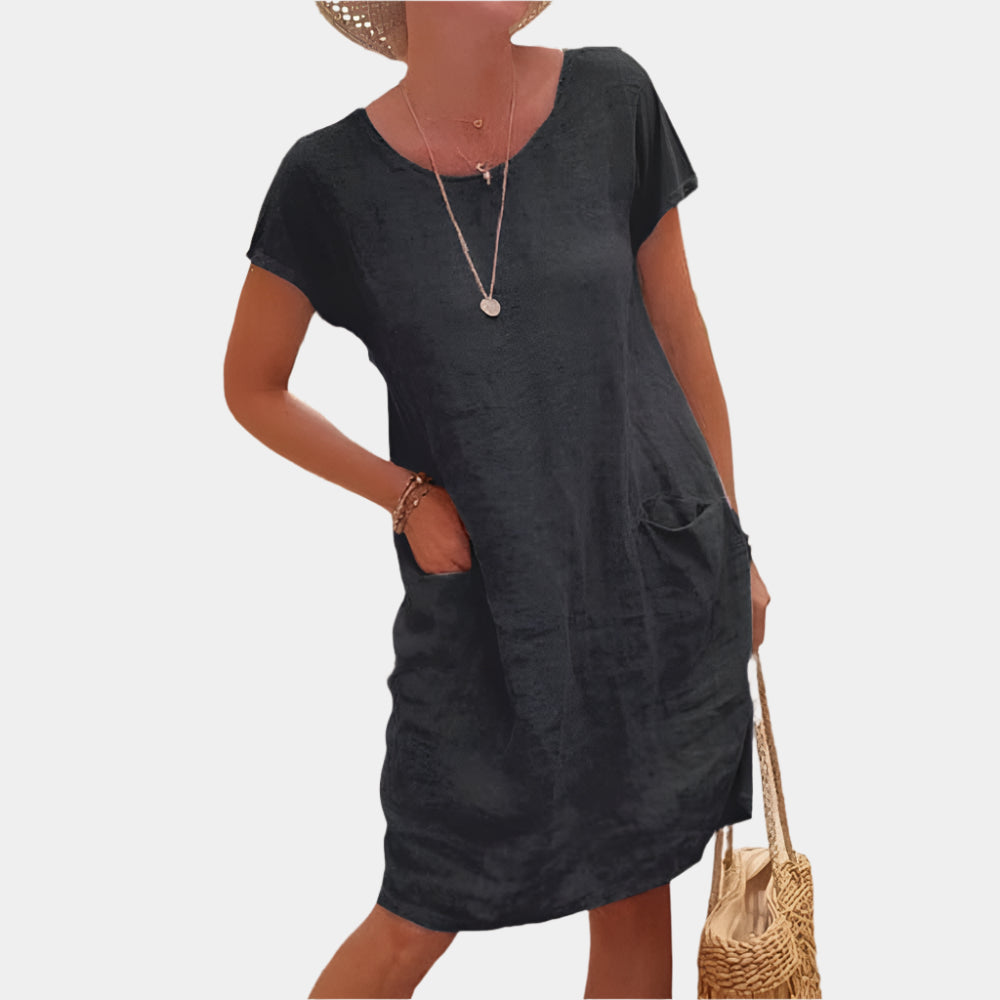 Zandra - Robe élégante et décontractée pour Femme Noir