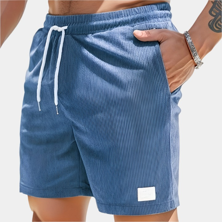 Carson - Short confortable avec ceinture pour hommes Bleu