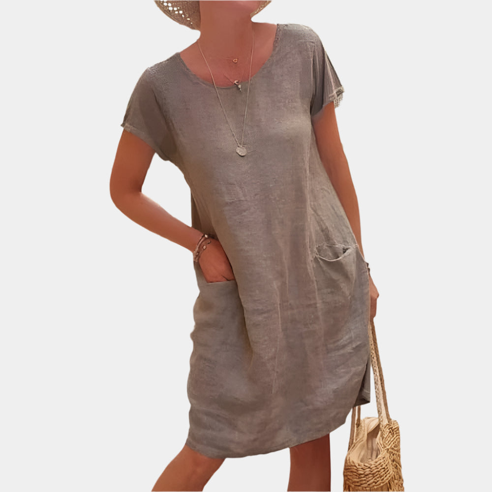 Zandra - Robe élégante et décontractée pour Femme Kaki