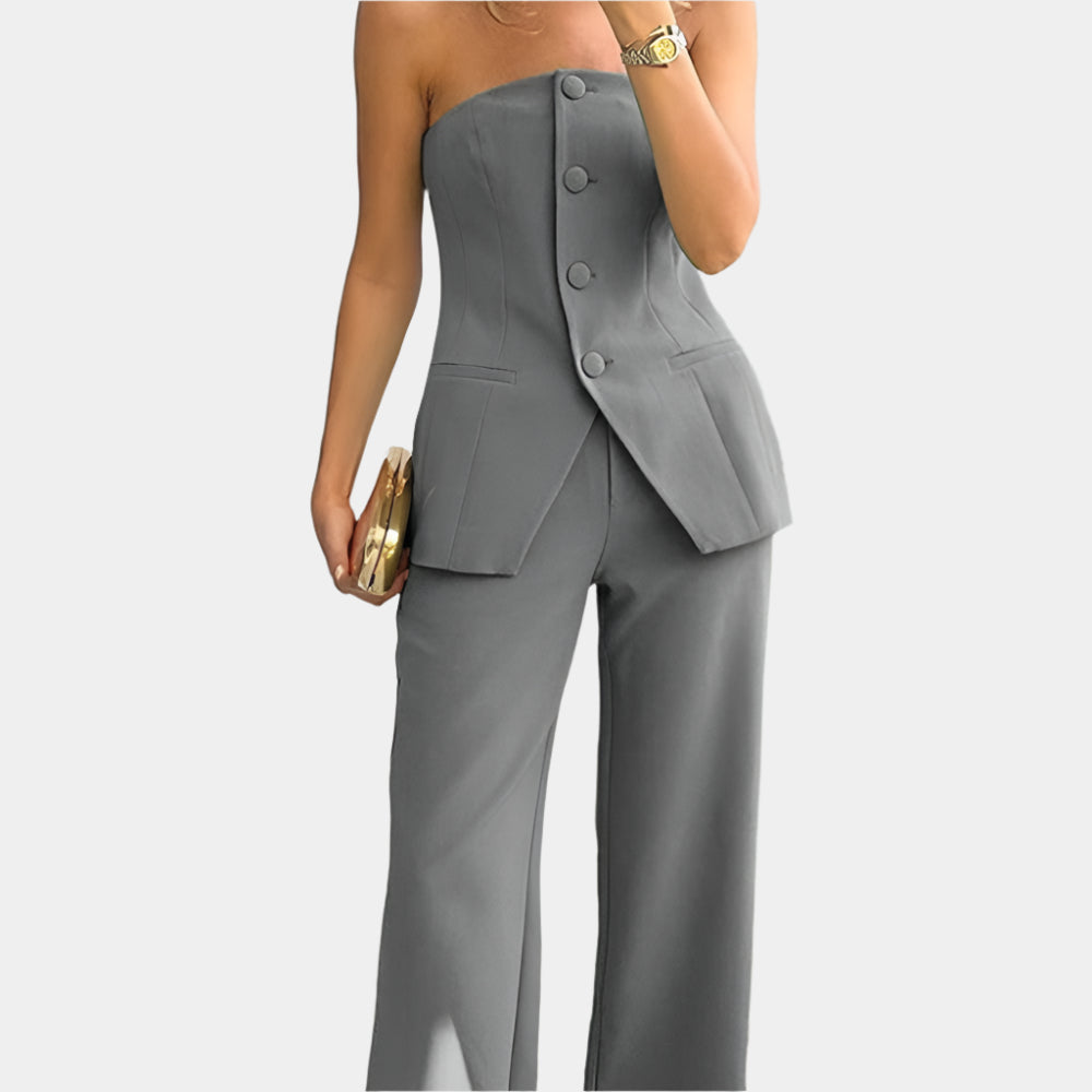 Odette - Ensemble chic et confortable pour femmes Gris