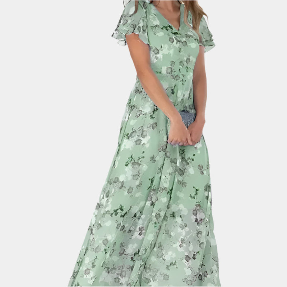 Livia - Robe longue élégante et confortable pour femmes Vert
