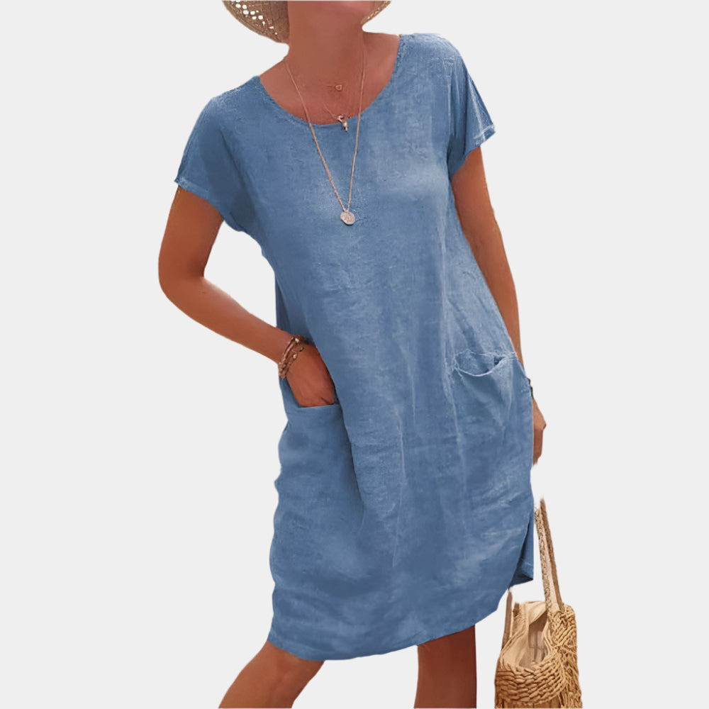 Zandra - Robe élégante et décontractée pour Femme Bleu