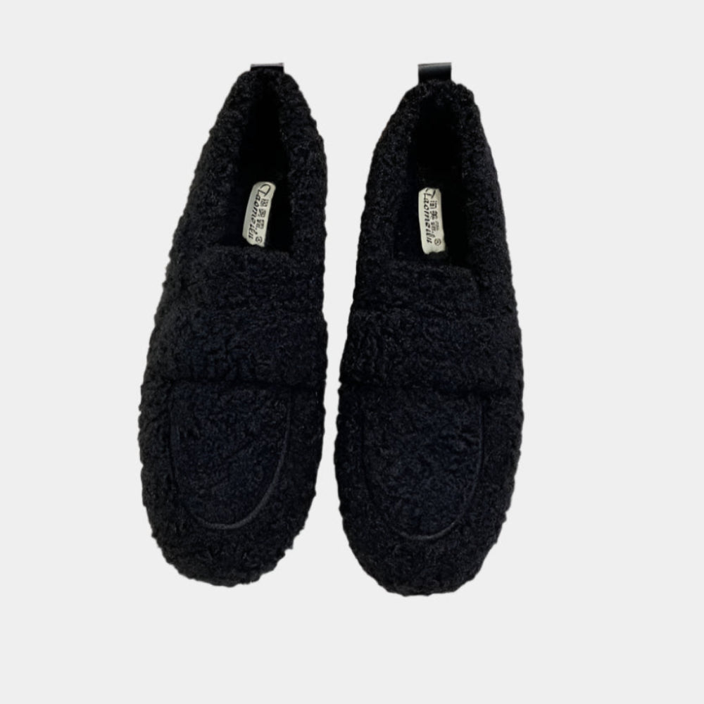 Saylor - Chaussures pelucheuses et confortables pour femmes Noir