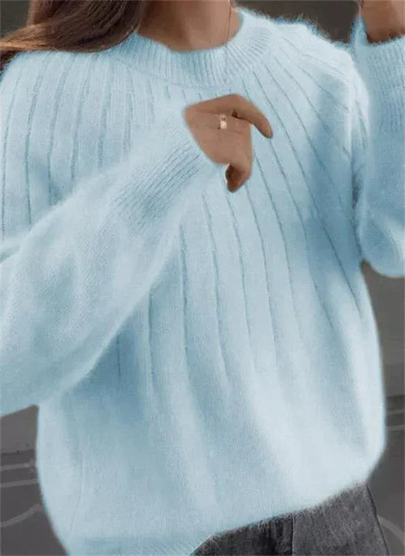 Clara - Pull féminin ultra-doux Bleu Clair