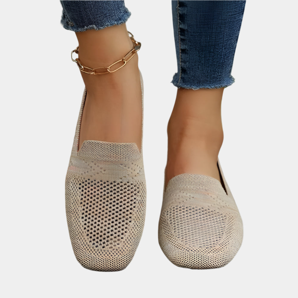 Gwyneth - Chaussures plates confortables et chics pour femmes Beige