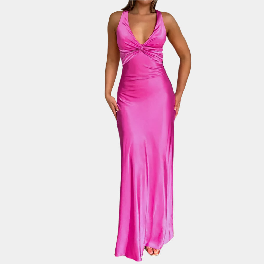 Lourdes - Robe élégante et confortable pour femmes Rose Rouge
