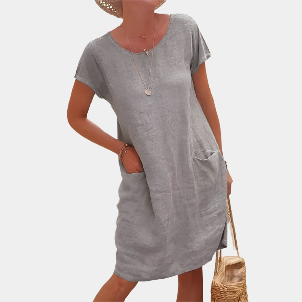 Zandra - Robe élégante et décontractée pour Femme Gris