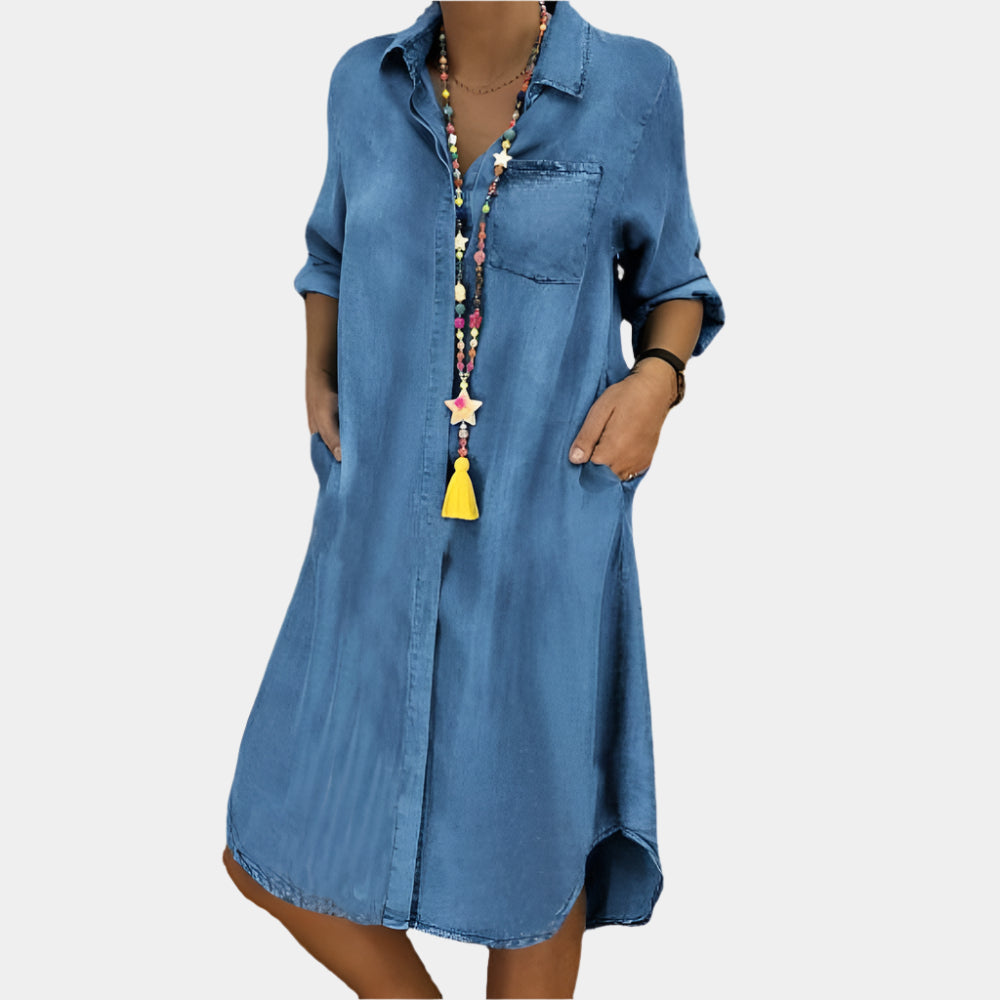 Kylie - Robe élégante et confortable pour femmes Bleu