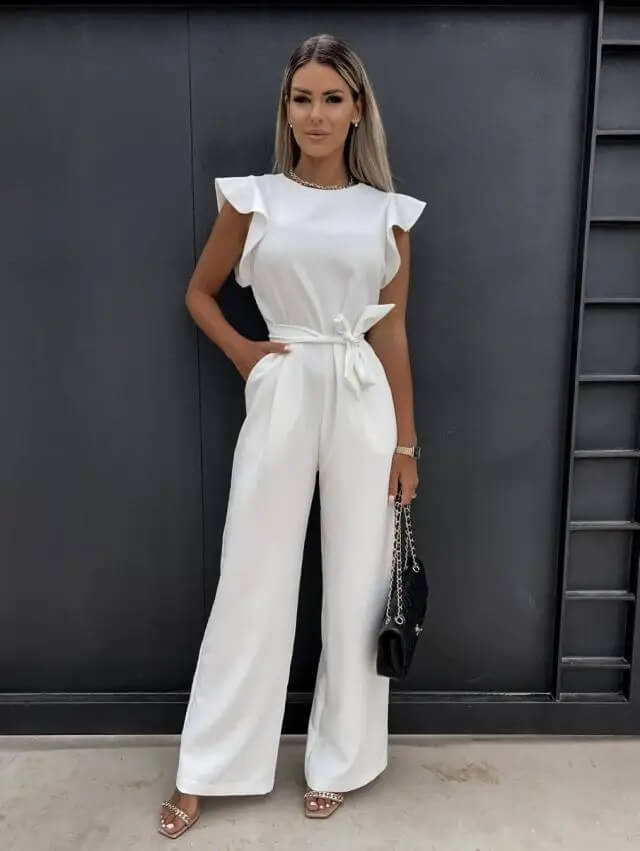 Ava – Combinaison Élégante et Confortable Blanc