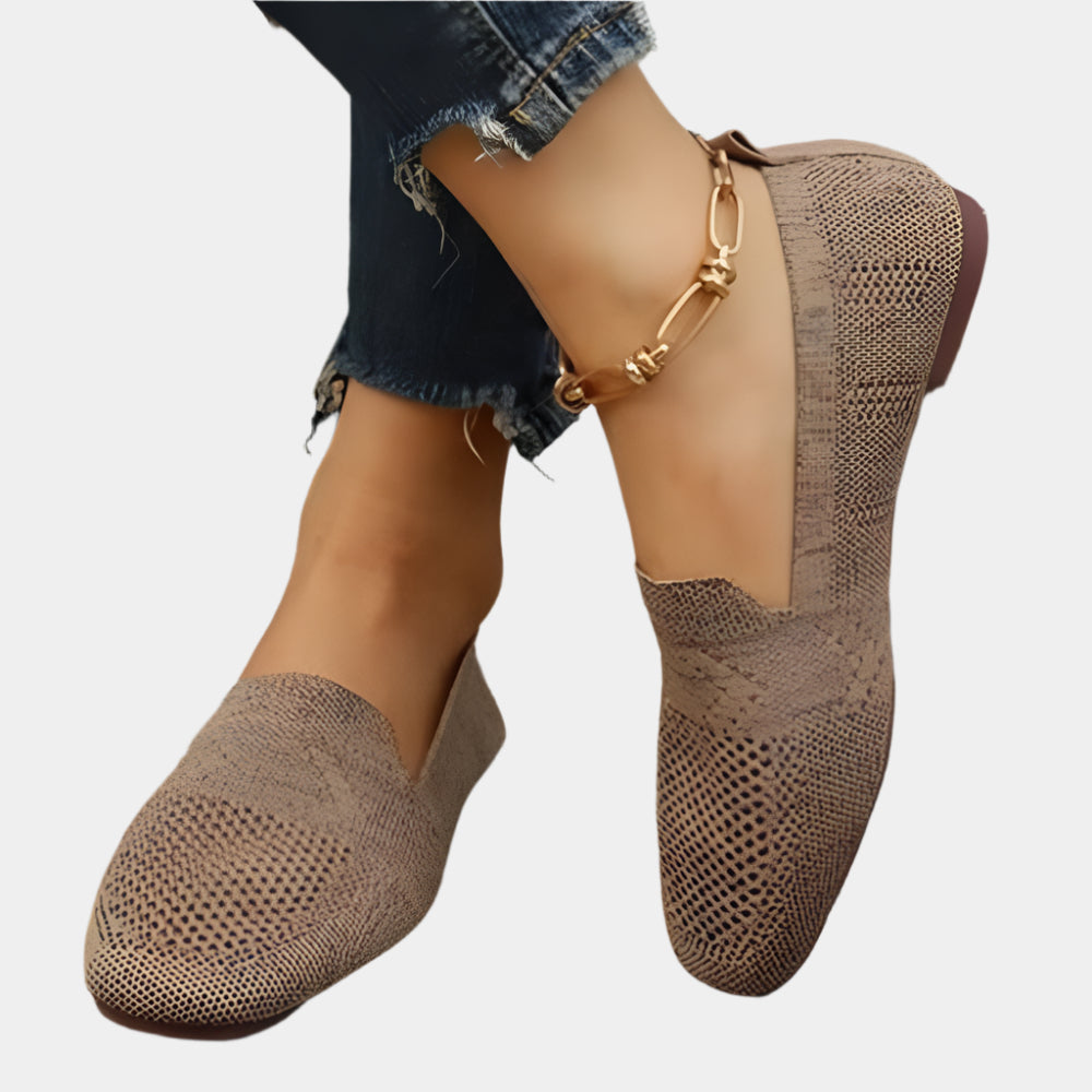 Gwyneth - Chaussures plates confortables et chics pour femmes Kaki