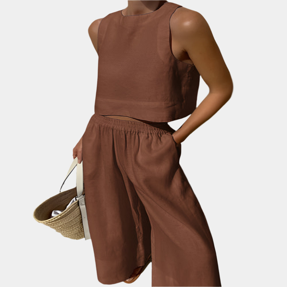 Geneva - Ensemble élégant et tendance pour femmes Brun