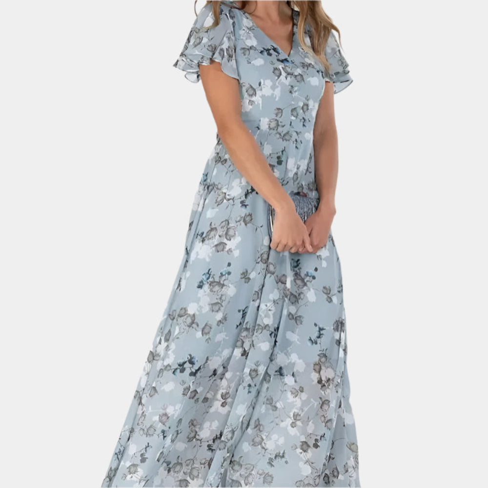 Livia - Robe longue élégante et confortable pour femmes Bleu Marine