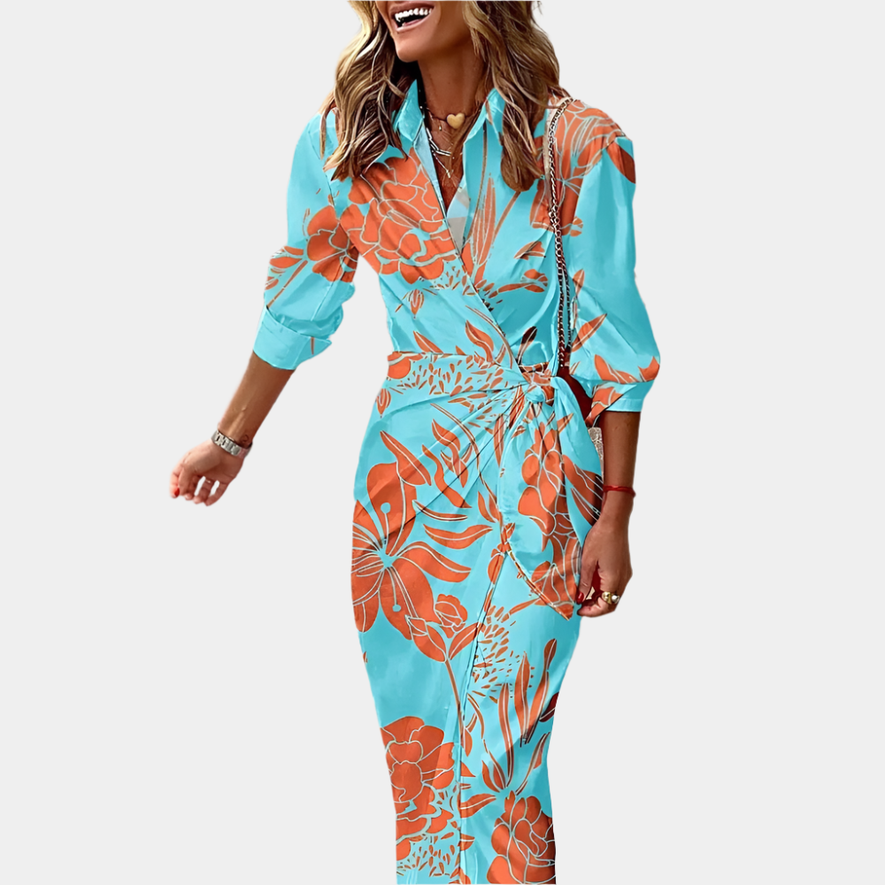 Flora - Robe élégante et confortable pour femmes Bleu Clair