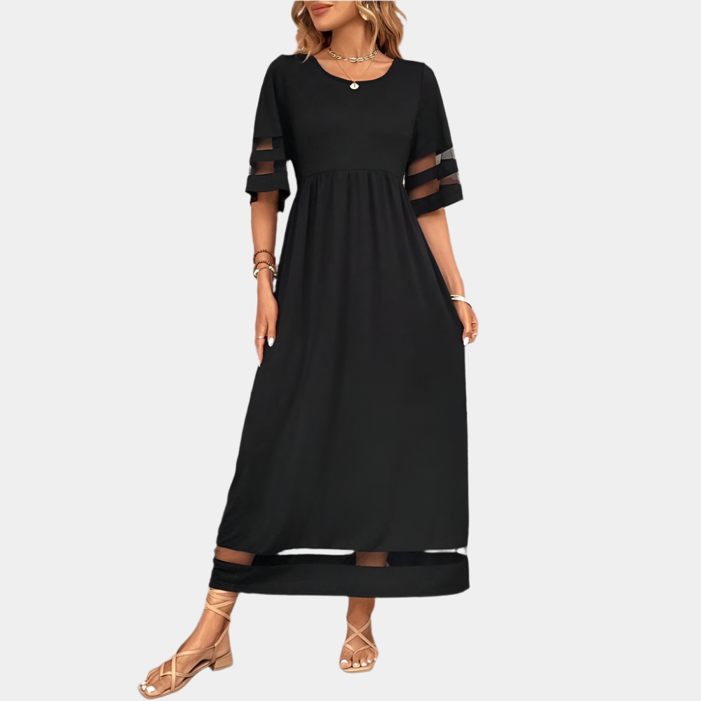 Sabine - Robe élégante et chic pour femme Noir
