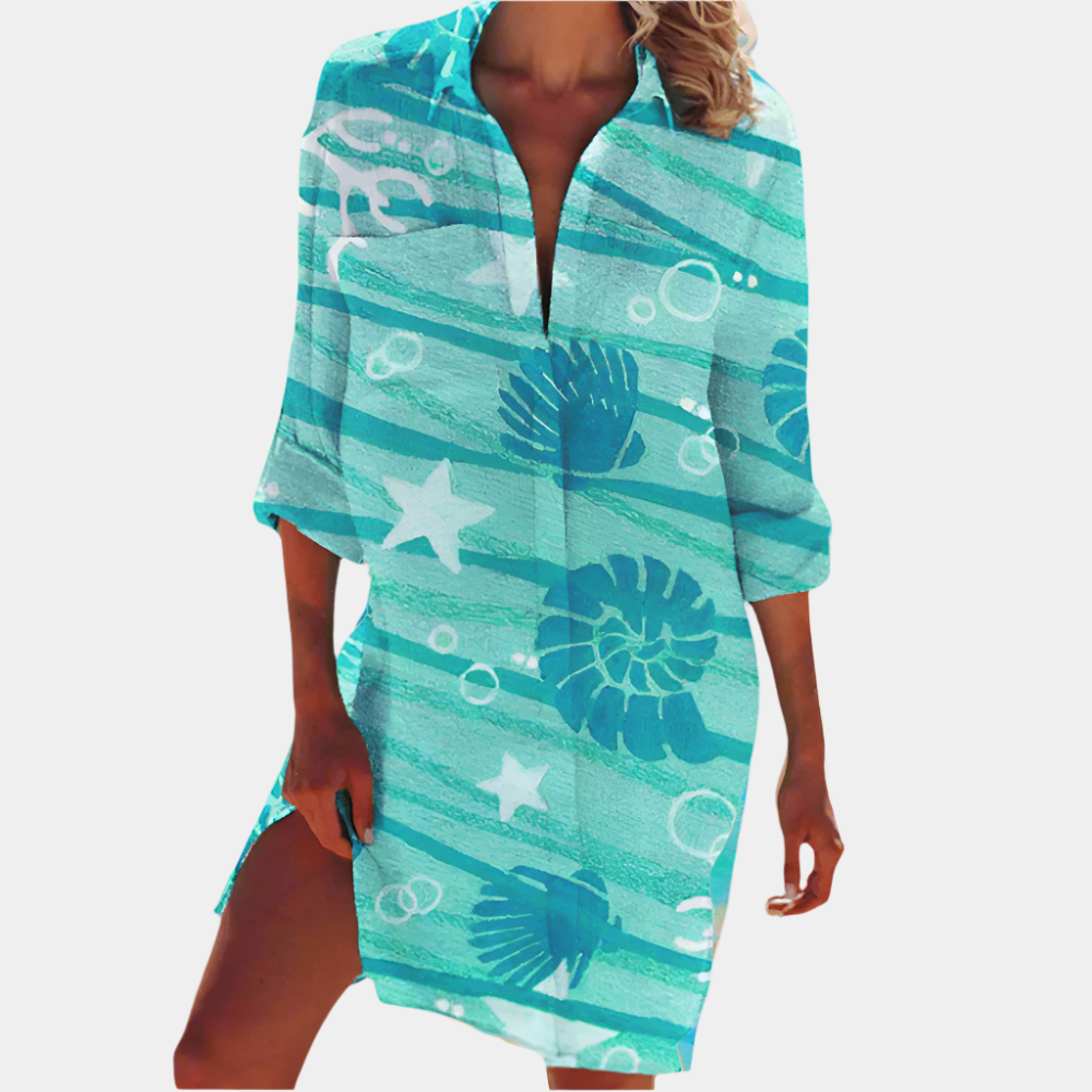 Lia - Robe élégante et premium pour femme Coquillage Vert