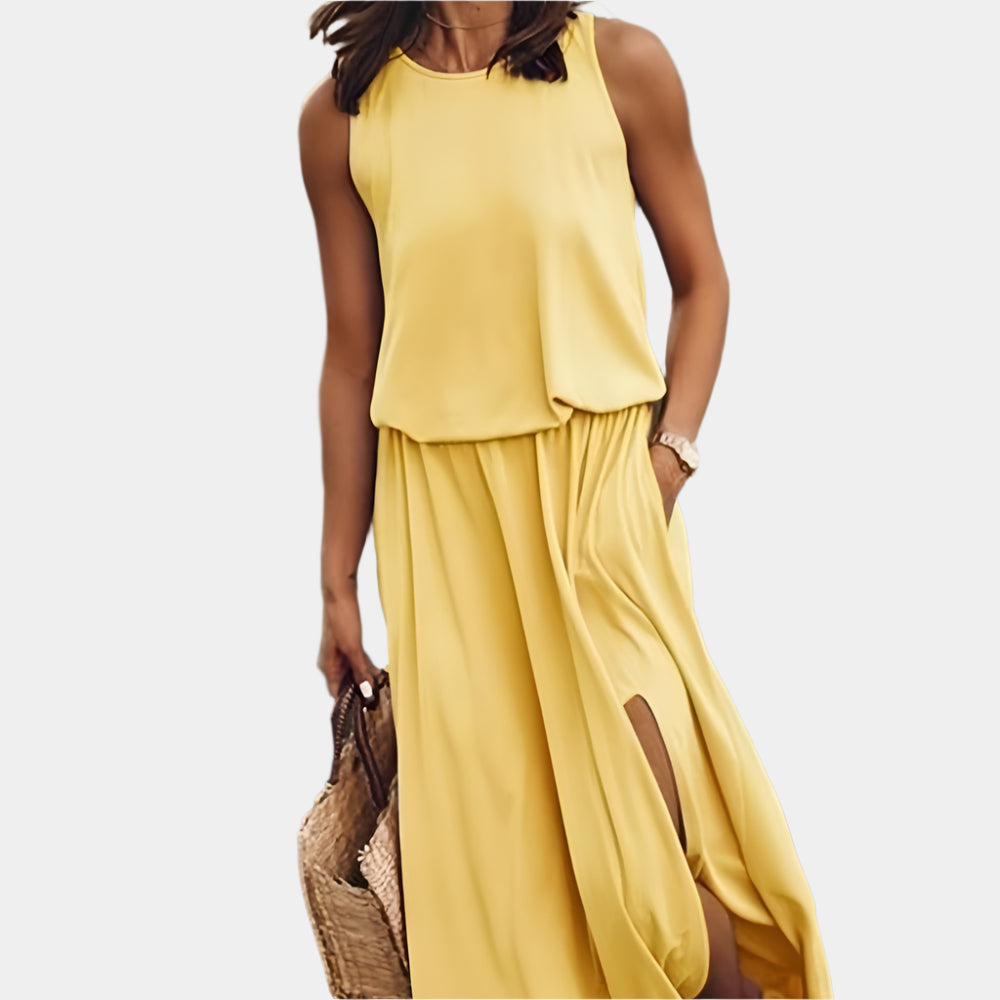 Camila - Robe élégante et confortable pour femmes Jaune