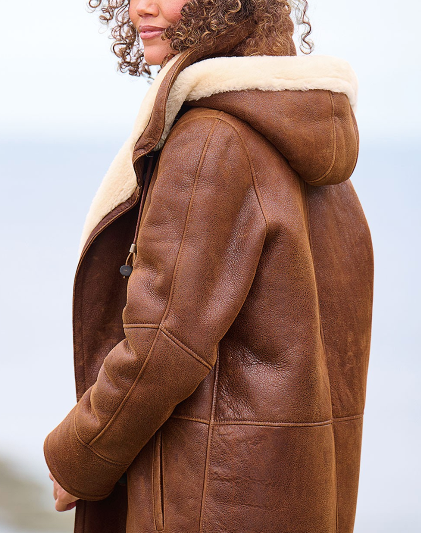 Luna – Manteau d'Hiver Long avec Capuche Ultra-Chaud pour Femme