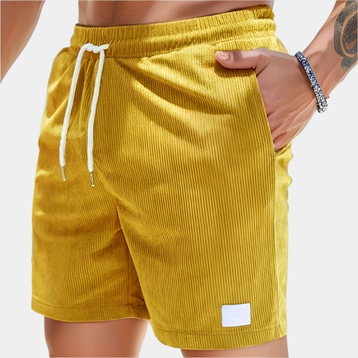 Carson - Short confortable avec ceinture pour hommes Jaune