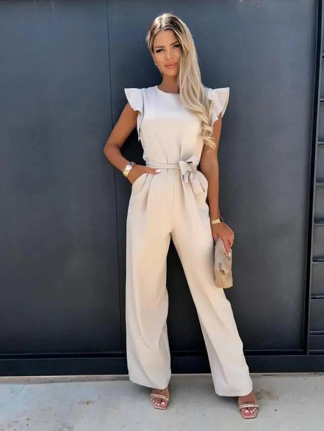 Ava – Combinaison Élégante et Confortable Beige