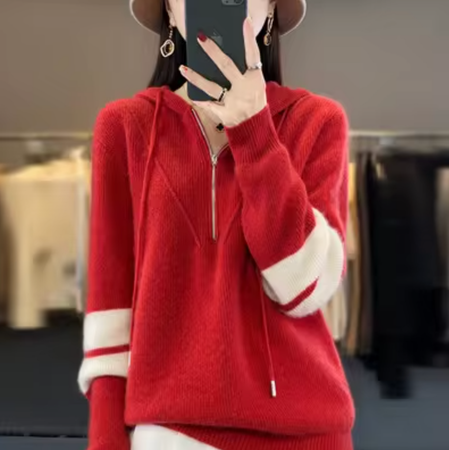 Noa - Pull ultra-doux à col rond, chaud et stylé pour l’hiver Rouge