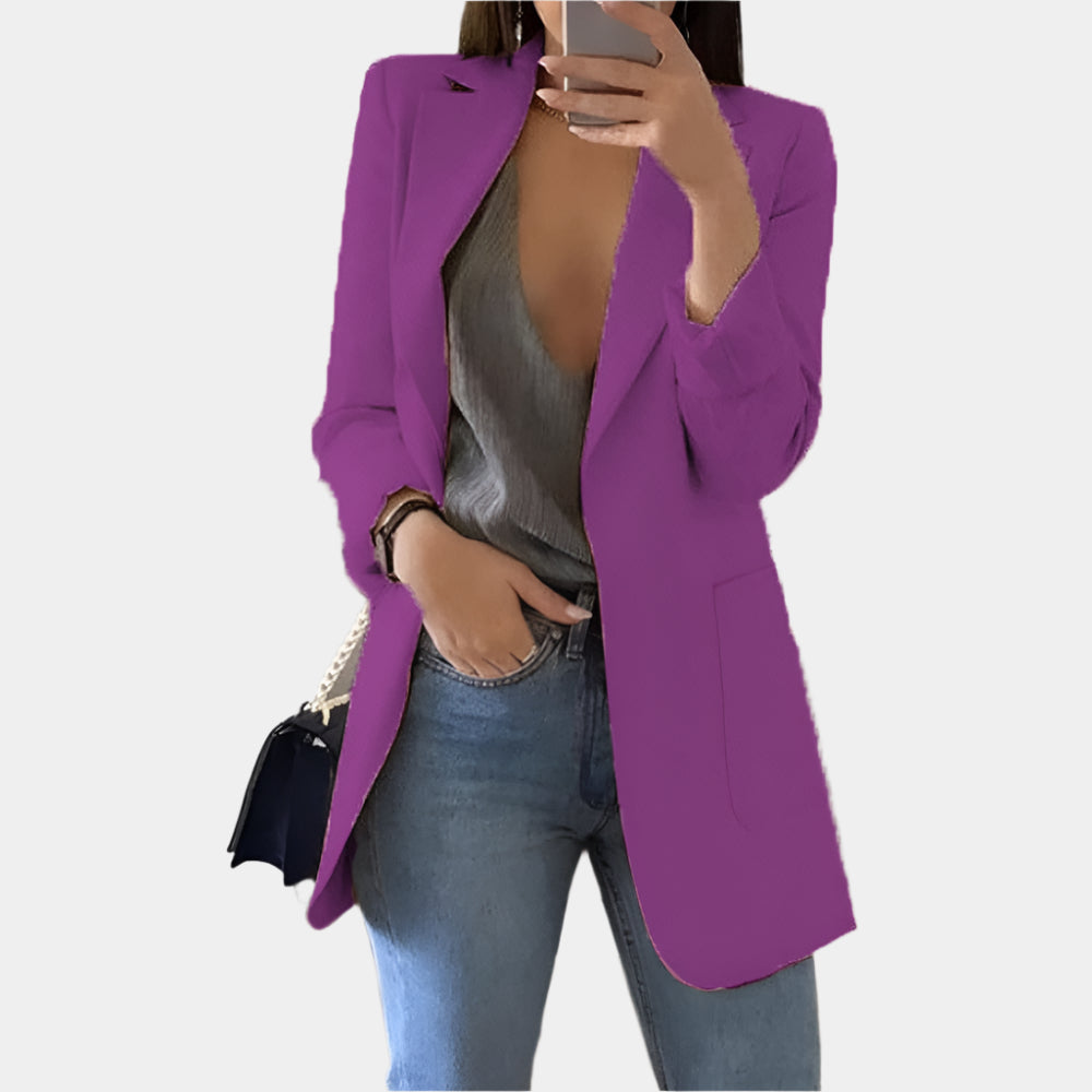 Shea - Élégant blazer long pour femmes Pourpre