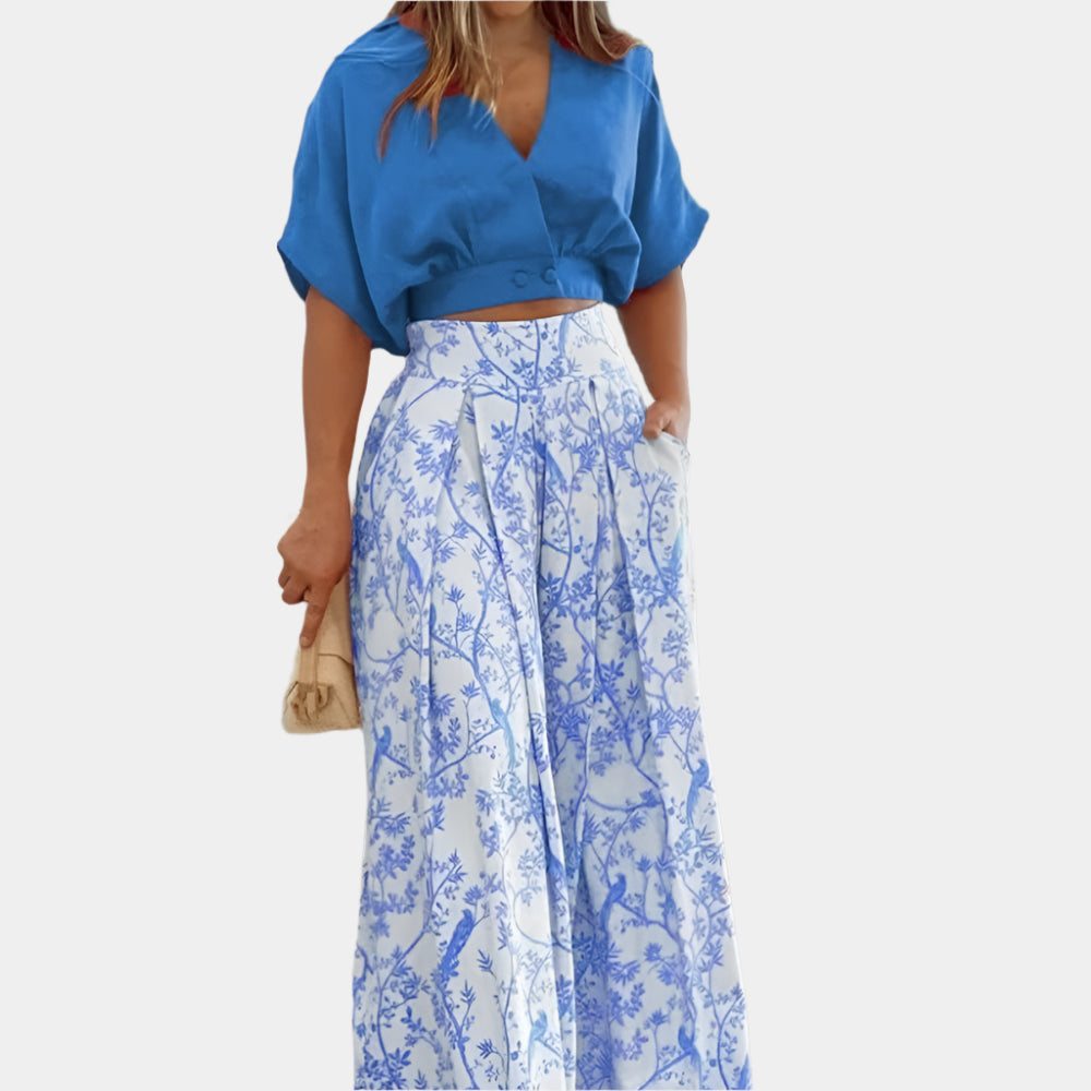 Linnea - Ensemble chic et confortable pour femmes Bleu
