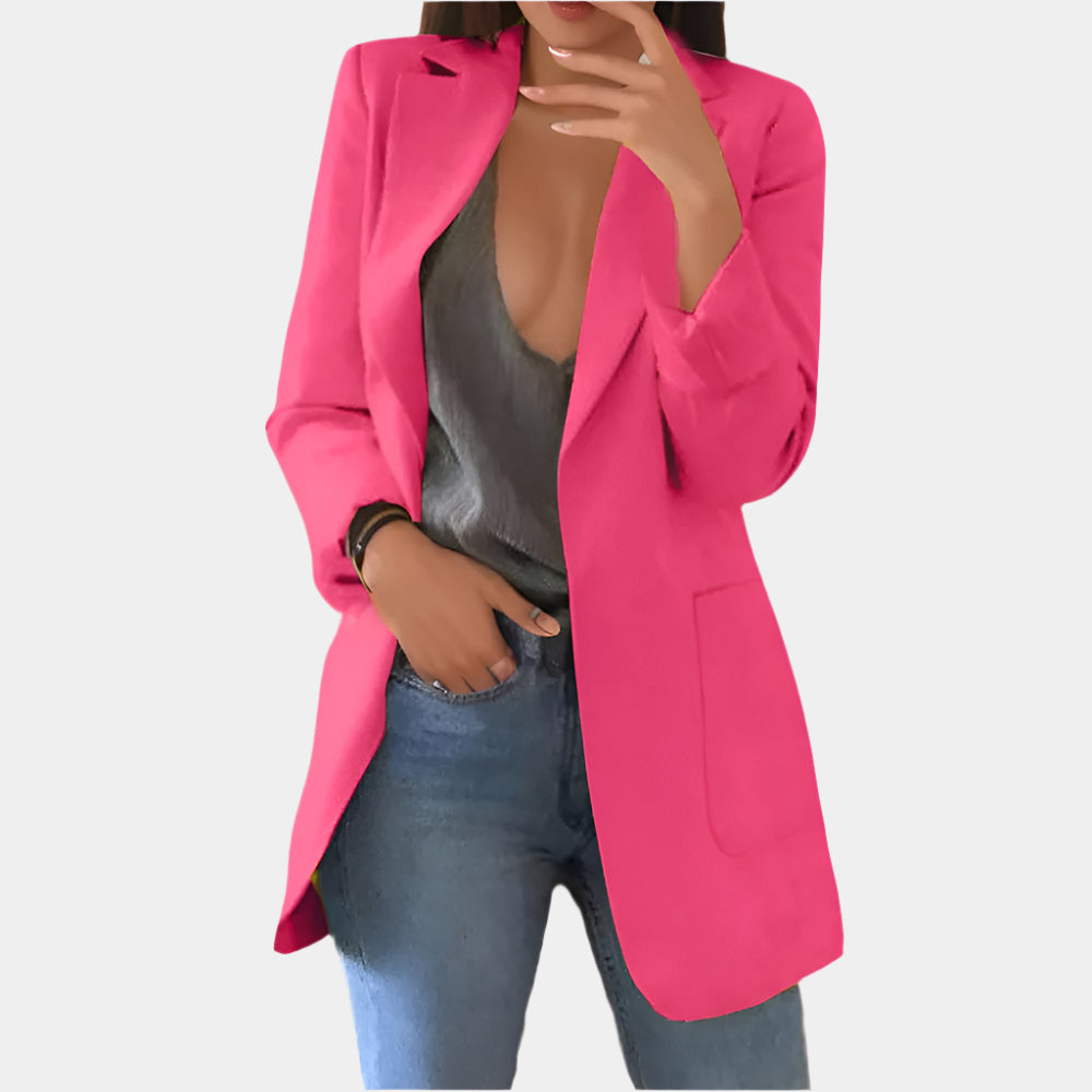Shea - Élégant blazer long pour femmes Rose