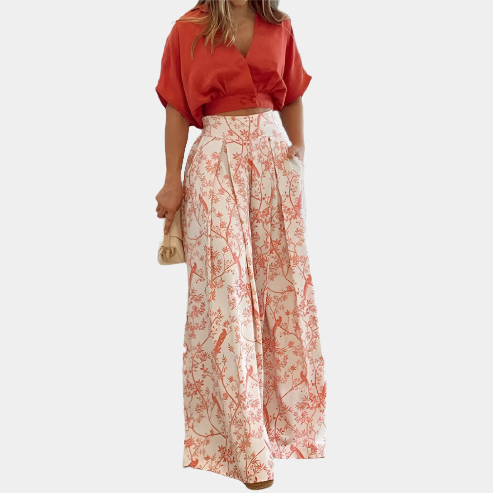 Linnea - Ensemble chic et confortable pour femmes Rouge