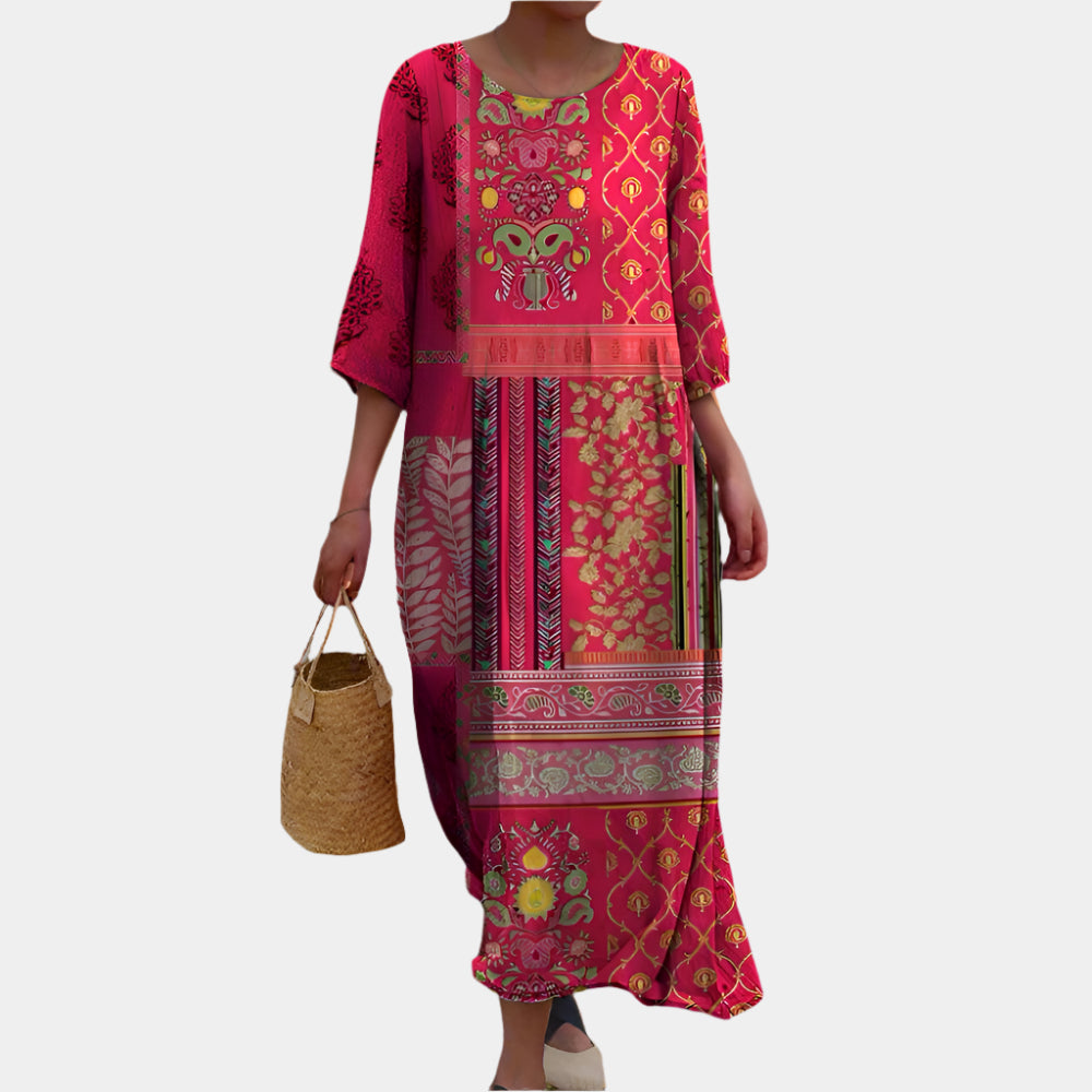 Catriona - Robe ethnique élégante pour femmes Multicolore