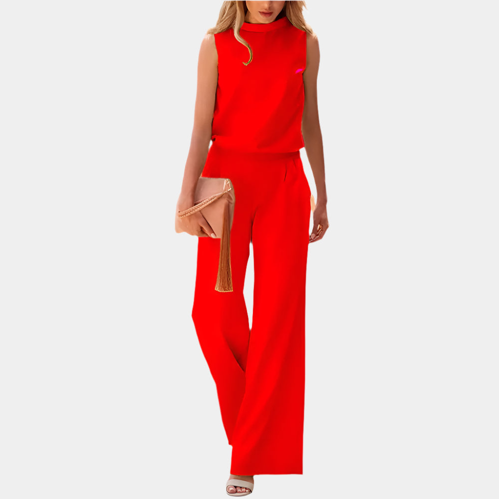 Aiko - Élégante combinaison sans manches pour femmes Rouge