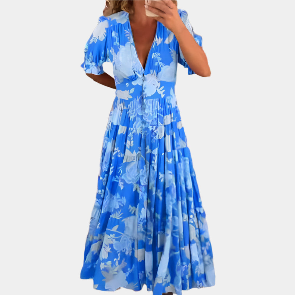 Marissa - Robe élégante et confortable pour femmes Bleu