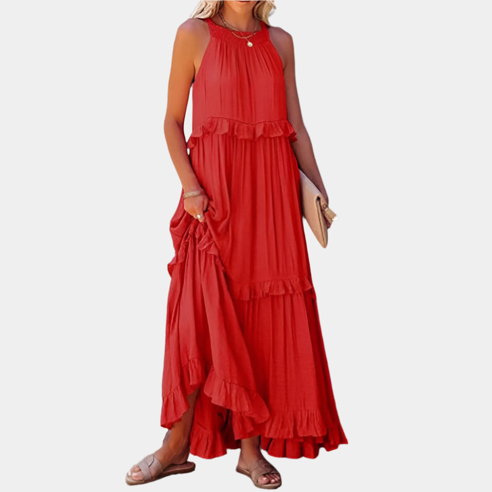 Vina - Robe longue élégante pour femmes Rouge