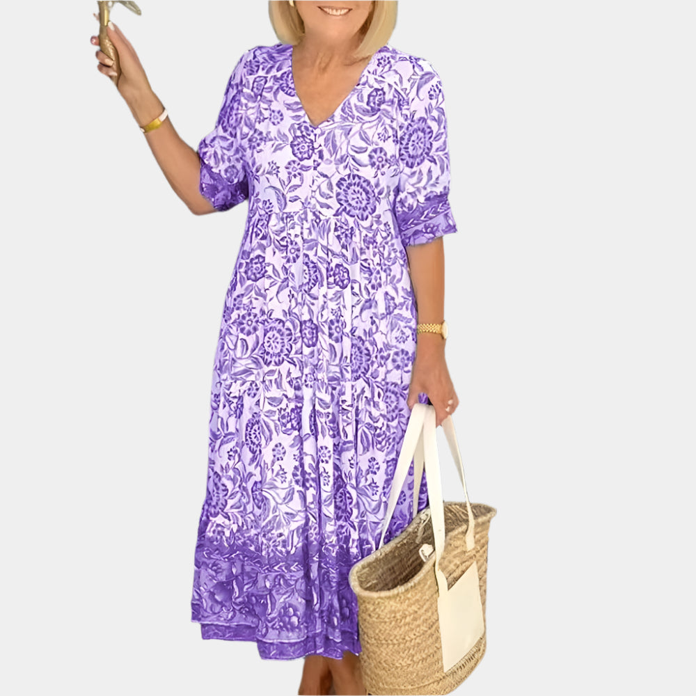 Tonisha - Robe florale élégante pour femme Pourpre