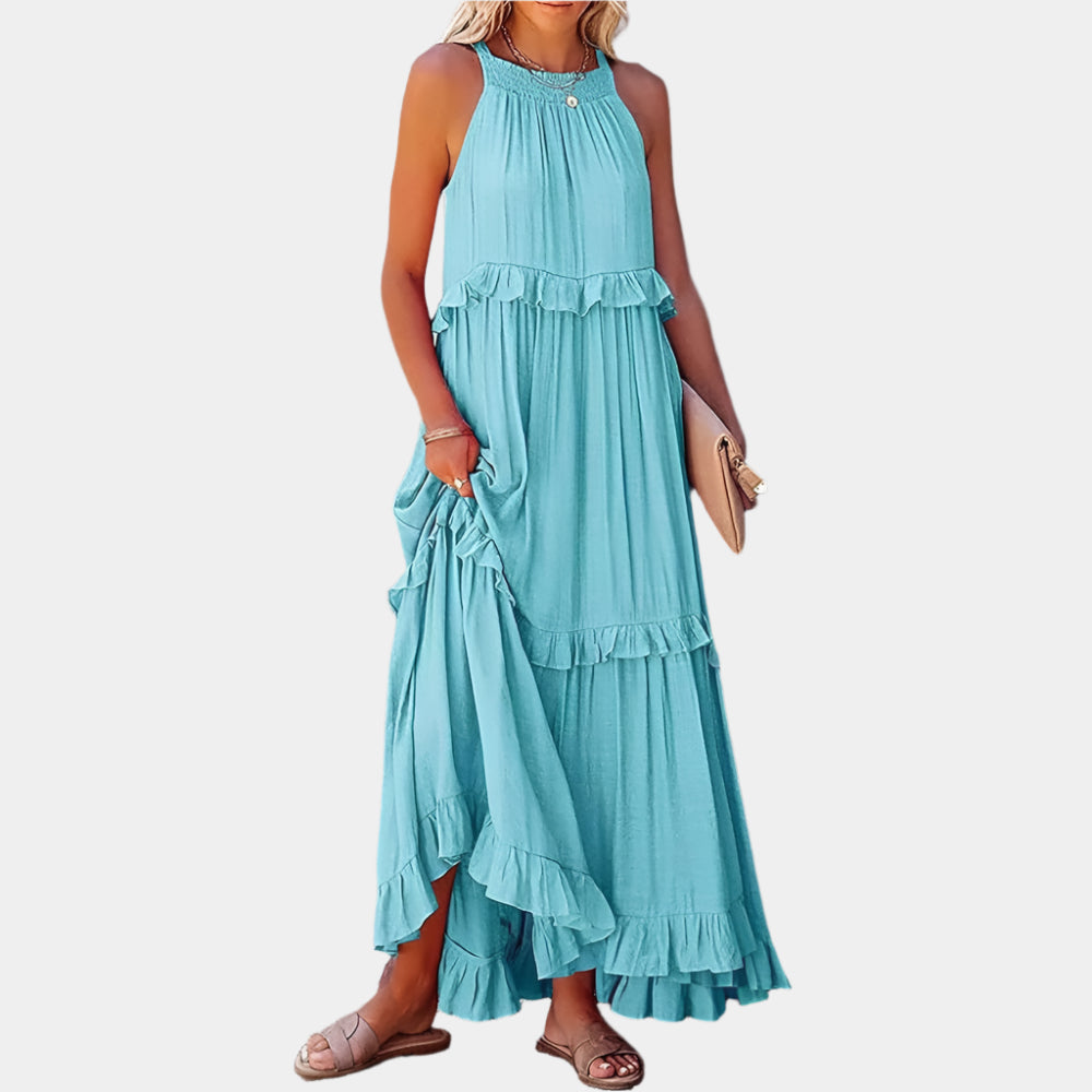 Vina - Robe longue élégante pour femmes Bleu Clair