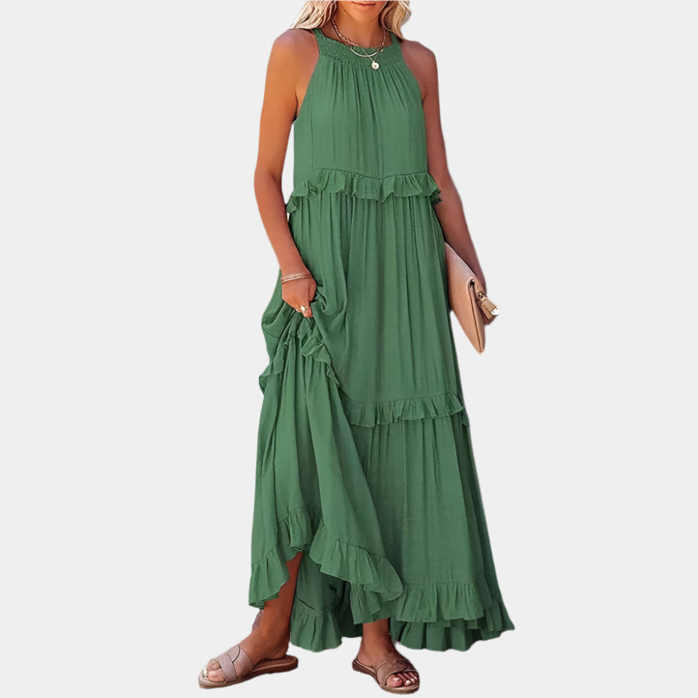 Vina - Robe longue élégante pour femmes Vert