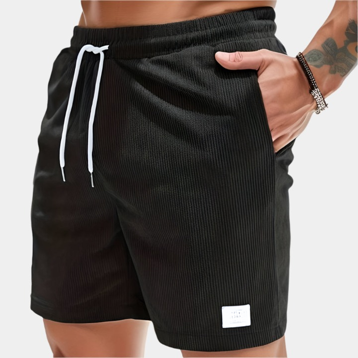 Carson - Short confortable avec ceinture pour hommes Noir