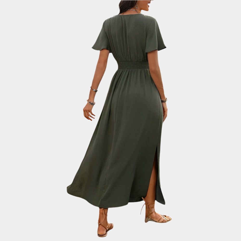 Giselle - Élégante robe boho à col en V pour femmes