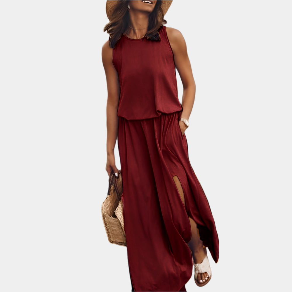 Camila - Robe élégante et confortable pour femmes Rouge