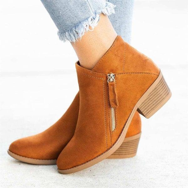Nova - Bottes orthopédiques en cuir véritable pour femmes, confort et style assurés Orange