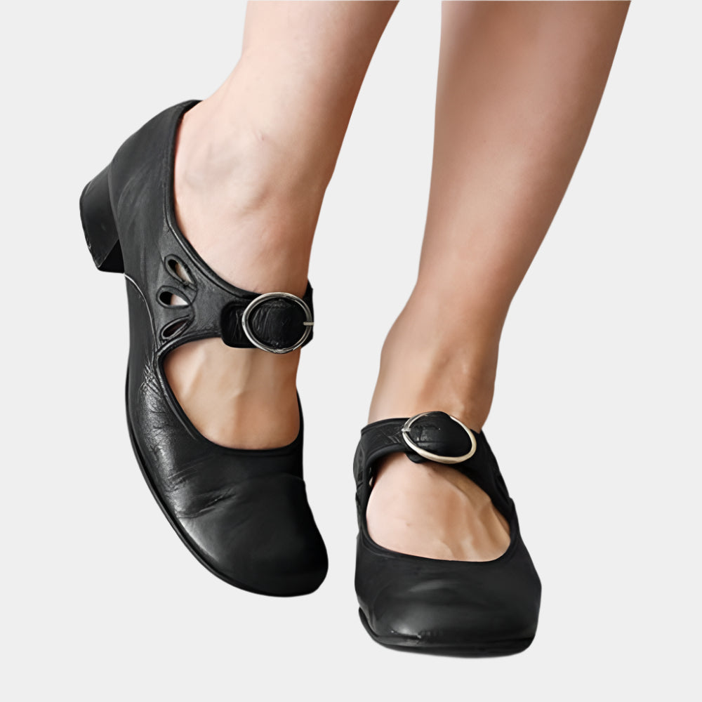Élisa – Sandales en Cuir Élégantes et Ultra Confortables Noir