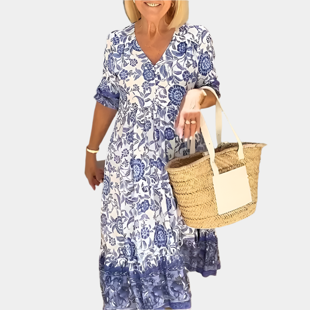 Tonisha - Robe florale élégante pour femme Bleu