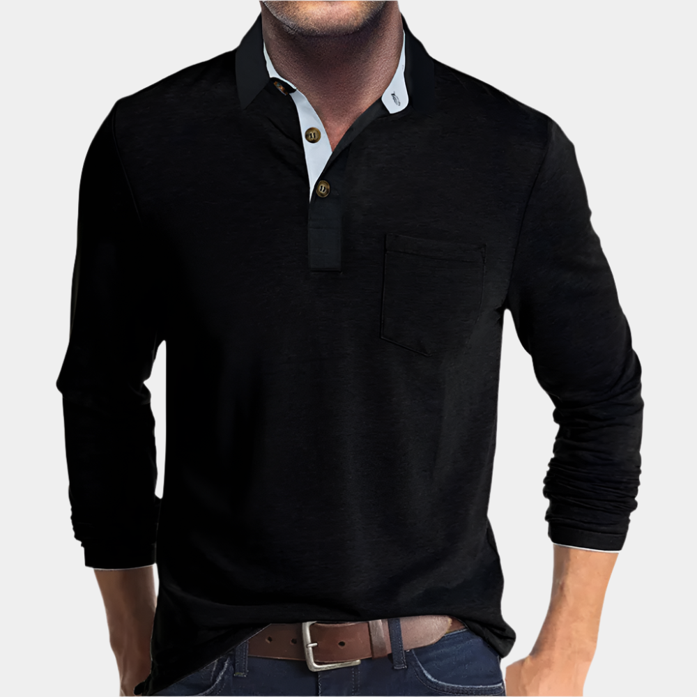 Matthew - Polo élégant et confortable pour hommes Noir