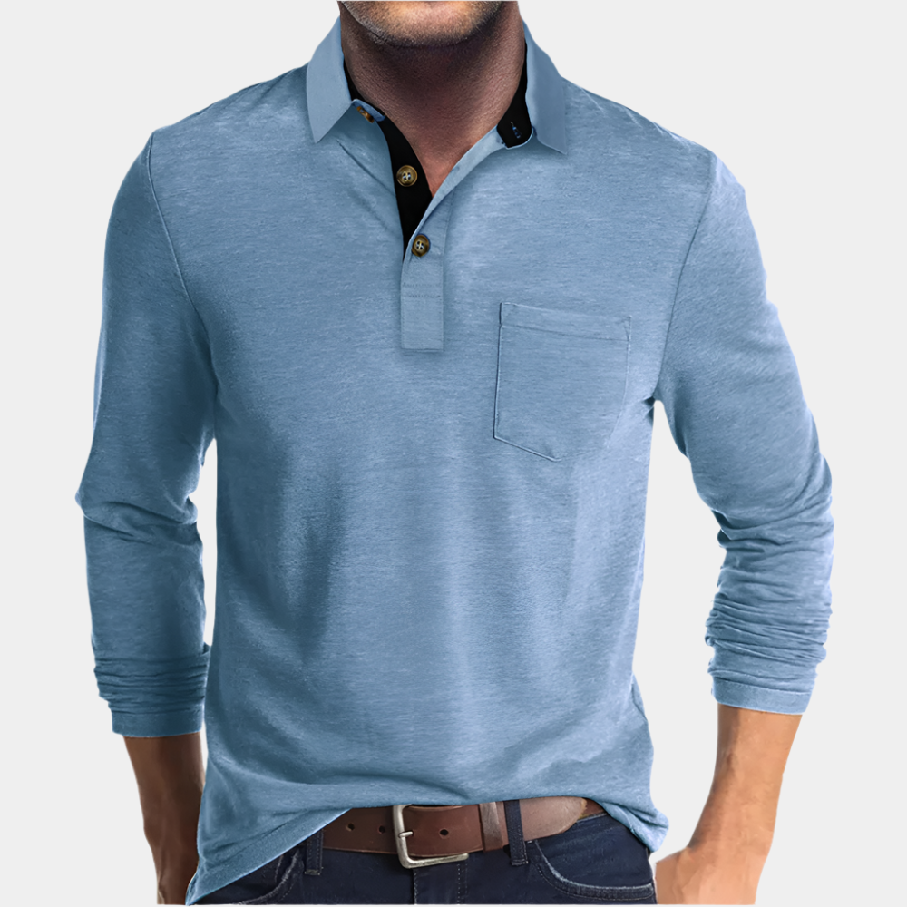 Matthew - Polo élégant et confortable pour hommes Bleu