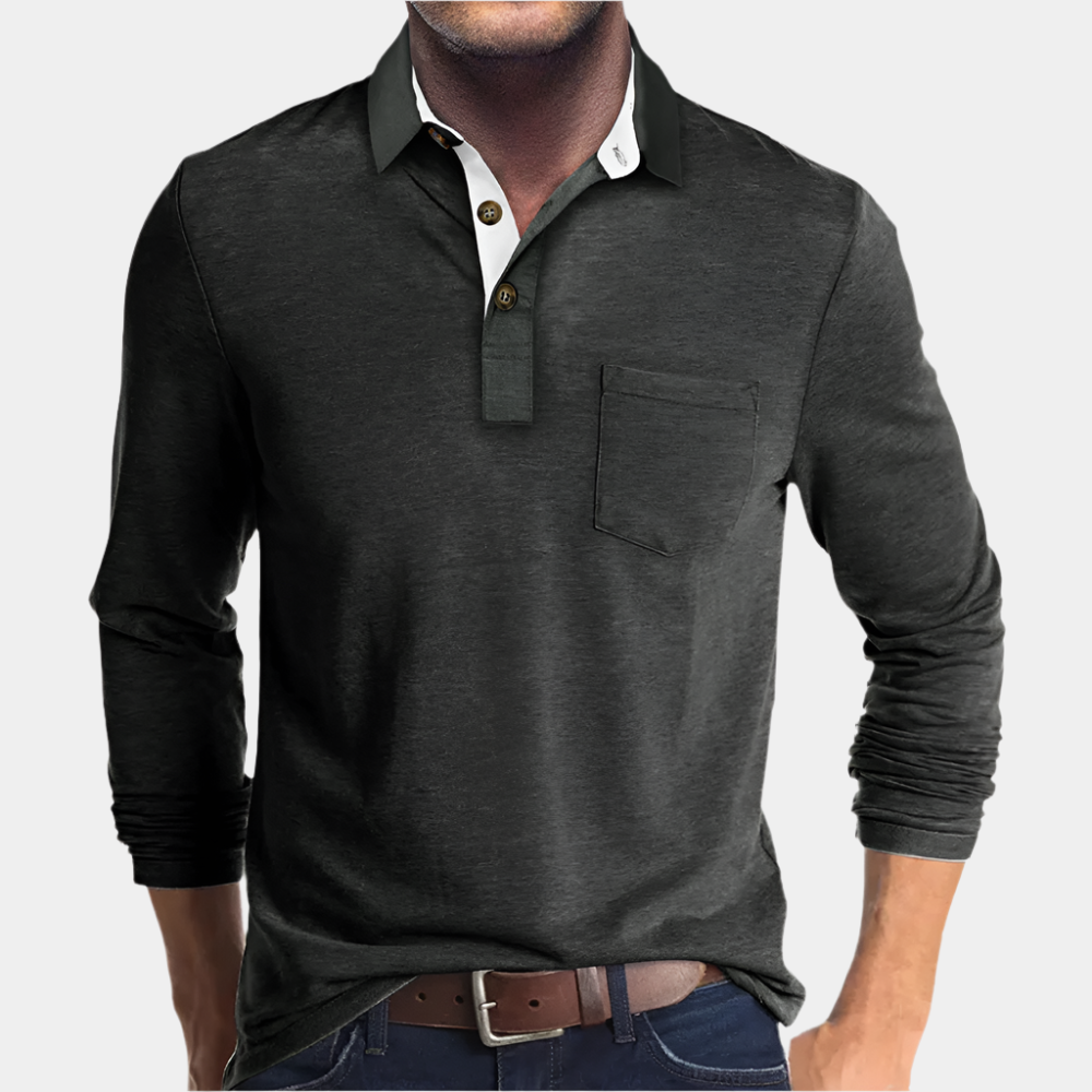 Matthew - Polo élégant et confortable pour hommes Gris Foncé