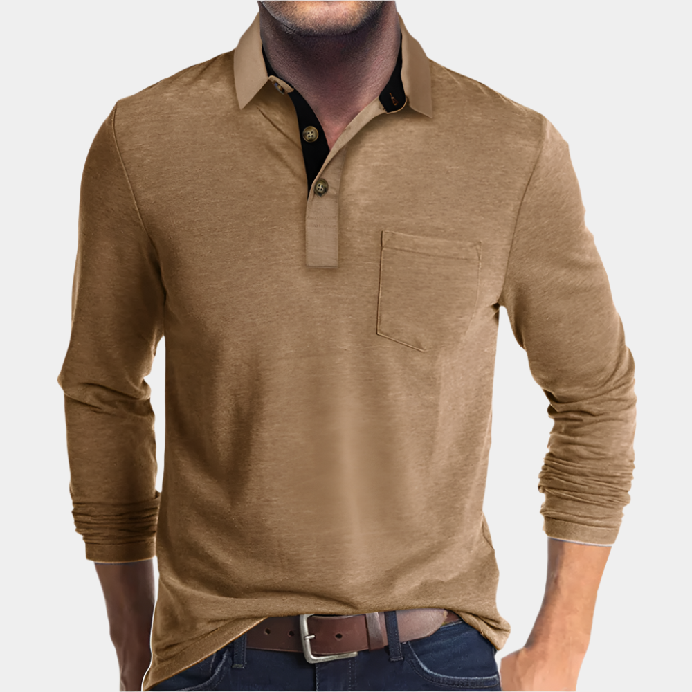 Matthew - Polo élégant et confortable pour hommes Kaki