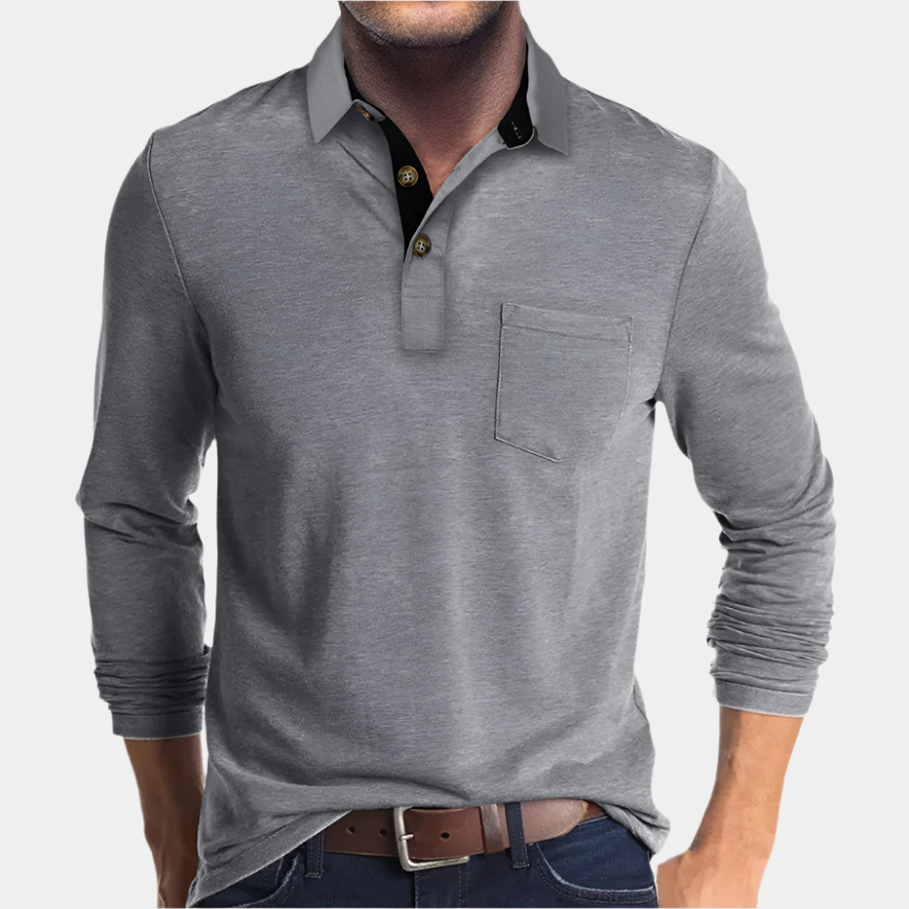 Matthew - Polo élégant et confortable pour hommes Gris Clair