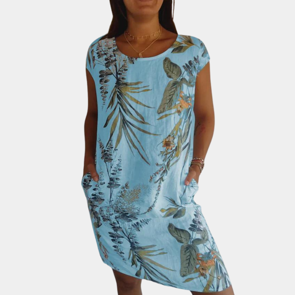 Frankie - Robe d'été chic et confortable pour femmes Bleu Clair