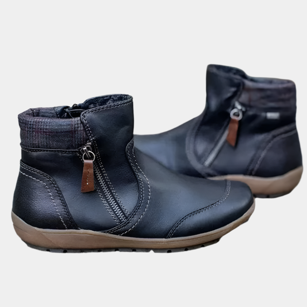 Sophie - Bottes tendance en cuir PU pour femmes Noir