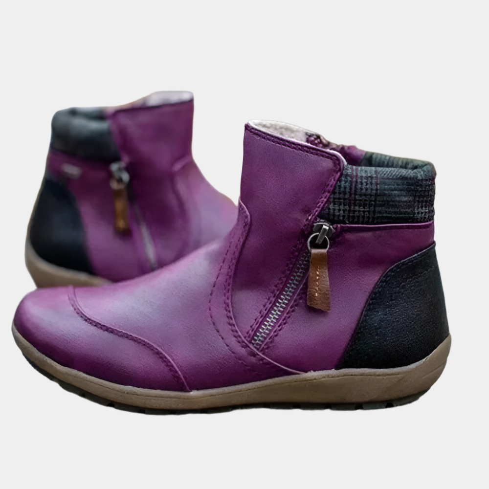 Sophie - Bottes tendance en cuir PU pour femmes Violet