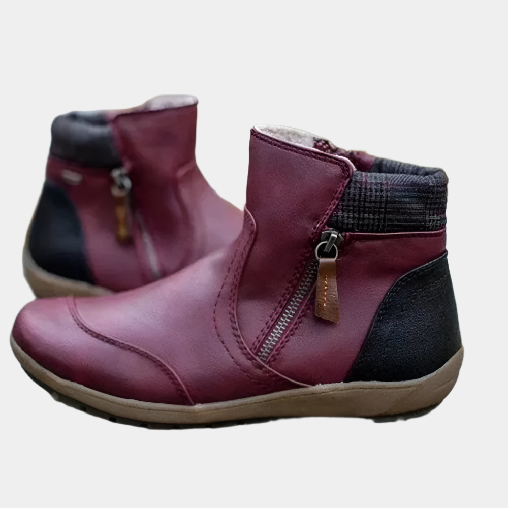 Sophie - Bottes tendance en cuir PU pour femmes Rouge